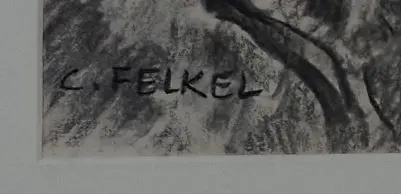 FELKEL, Carl. (1896-1984) - Lake surrounded by Hills Image 1++