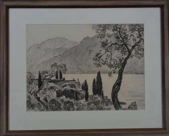 FELKEL, Carl. (1896-1984) - Lake surrounded by Hills Image 1++