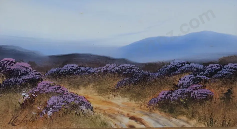 CARLISLE, L (19th Cent.) - Scottish Country Lane with Heather Image 1++