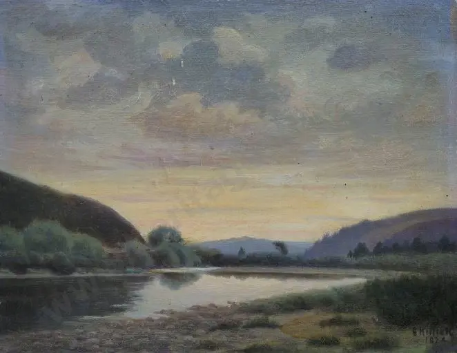 KILLICK, Ernest Anthony (1875-1964) - Countryside with River Image 1++