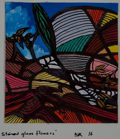 RIMMER, David (21st Cent) - Stained Glass Flowers Image 1++