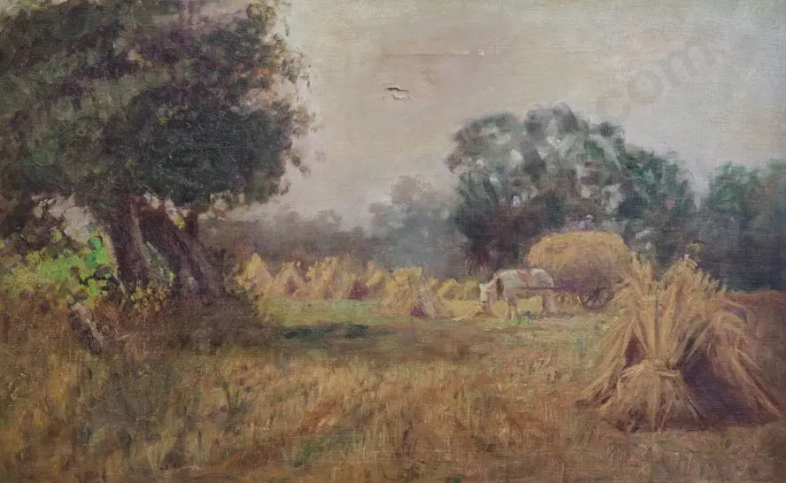 UNKNOWN Artist - Harvest Day - Wheat in Field Image 1++