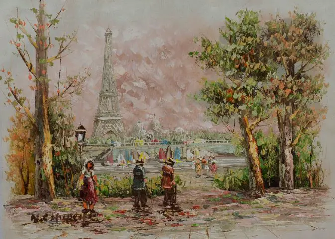 UNKNOWN Artist (A16) - Paris, France - with View of Eiffel Tower Image 1++