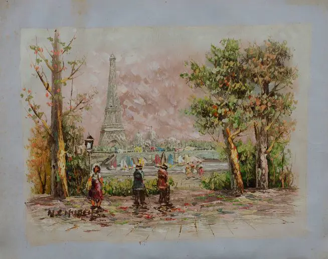 UNKNOWN Artist (A16) - Paris, France - with View of Eiffel Tower Image 1++