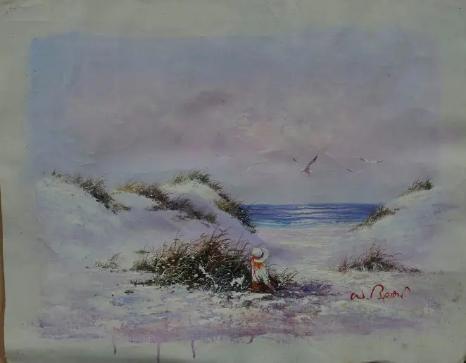 BRIAN, W. (20th Cent.) - Girl in Sand Dunes Image 1++