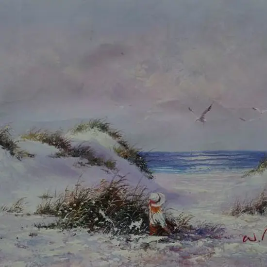 BRIAN, W. (20th Cent.) - Girl in Sand Dunes