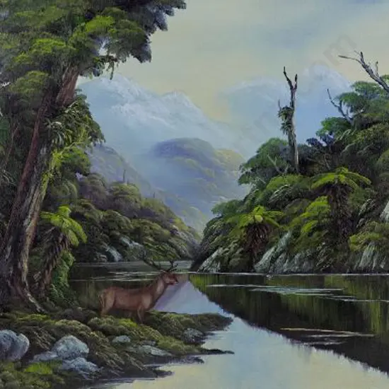 EVANS, Ian (20th Cent.) - River passing through Native Bush