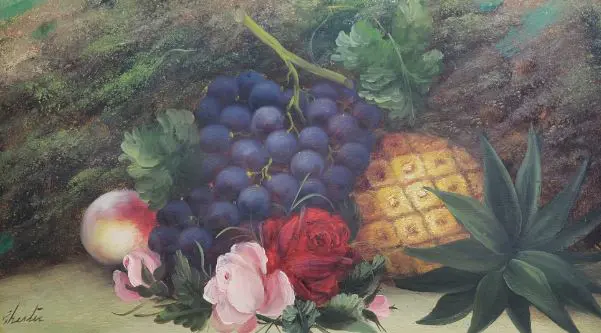 CHESTER, Evelyn (1875-1929) - Still Life with Grapes & Pineapple Image 1++