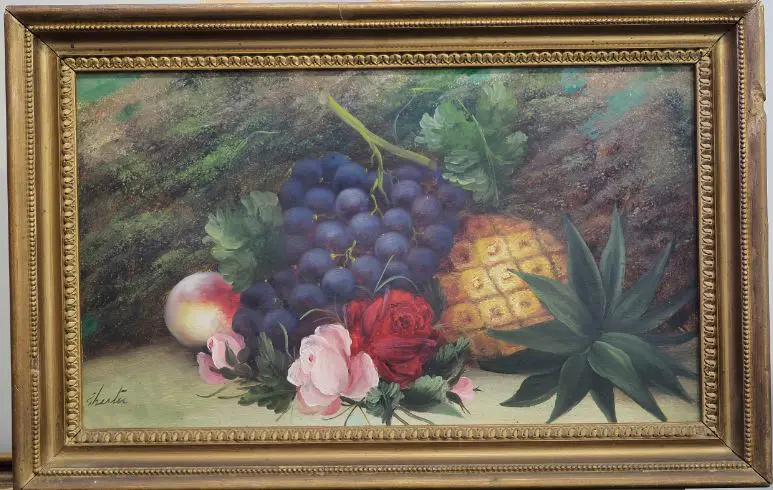 CHESTER, Evelyn (1875-1929) - Still Life with Grapes & Pineapple Image 1++