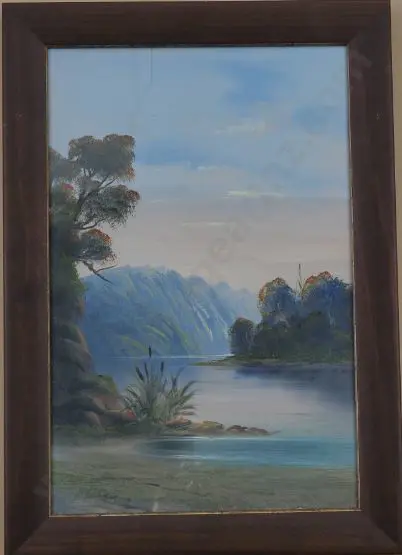 FLETCHER, J. (19th Century) - Colonial Scene - River with Hills Image 1++