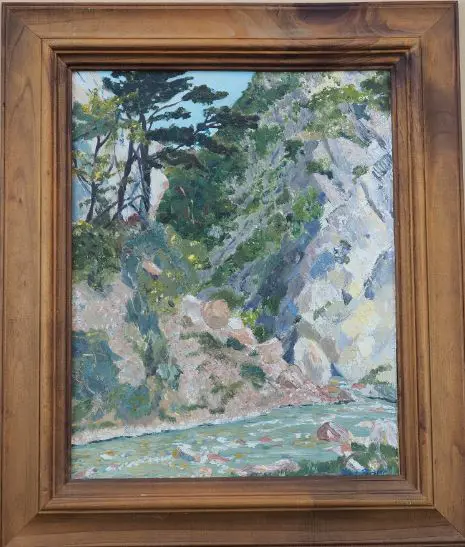 PARSONS, Janet (20th Cent.) - Rocky Landscape with Stream Image 1++