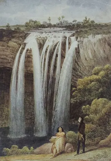 EARLE, Augustus (1793-1838) - The Wye Matte - a Waterfall near the Kiddy Kiddy, 1827 Image 1++