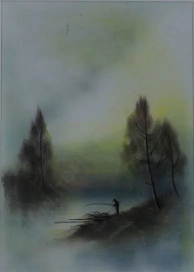 UNKNOWN Artist (A10) - Fisherman on Beach Image 1++