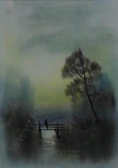 UNKNOWN Artist (A9) - Fisherman on Bridge Image 1++