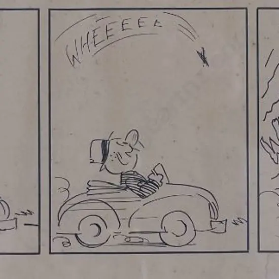 MINHINNICK, Sir Gordon (1902-1992) - "Down to Earth" - Original Sam cartoon NZ Herald 1953