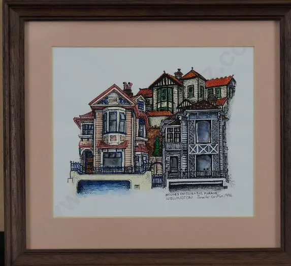 GRIFFIN, Jennifer Lee - Houses on Oriental Parade, Wellington Image 1++