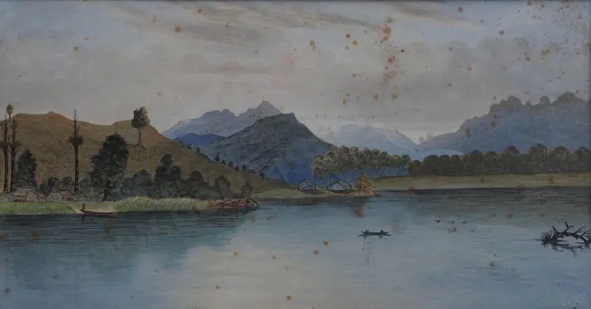 BOWRING, C.J. (Early 20th Cent.) - South Island Lake Scene Image 1++