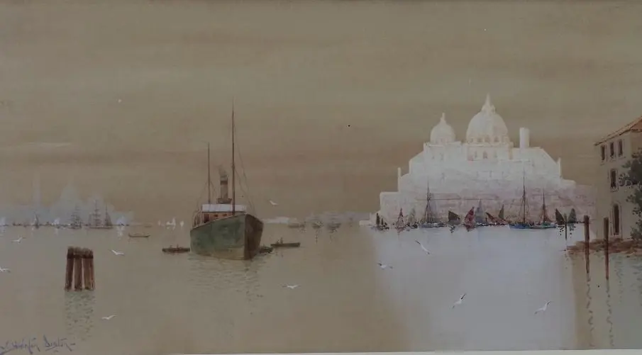 DISTON, James Swinton (1857-1940) - Ship entering Port Image 1++