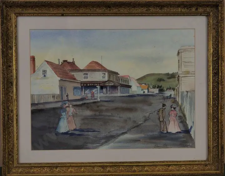 FILE, Eleanor (1918-2009) - Colonial Wellington - Looking Up Cuba Street Image 1++