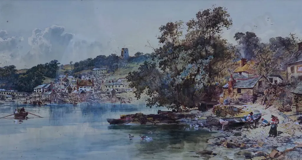 PIKE, William Henry (1846-1908) - English Harbour Scene - 19th Century Image 1++