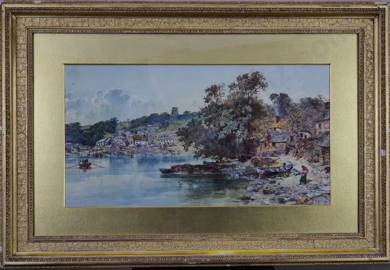 PIKE, William Henry (1846-1908) - English Harbour Scene - 19th Century Image 1++