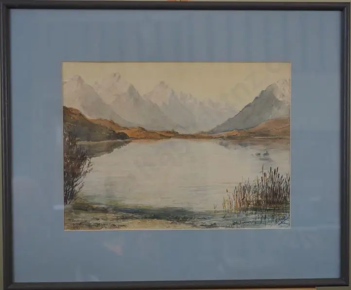 RUSH, William J. (1872-1965) - Lake Diamond with Southern Alps Image 1++