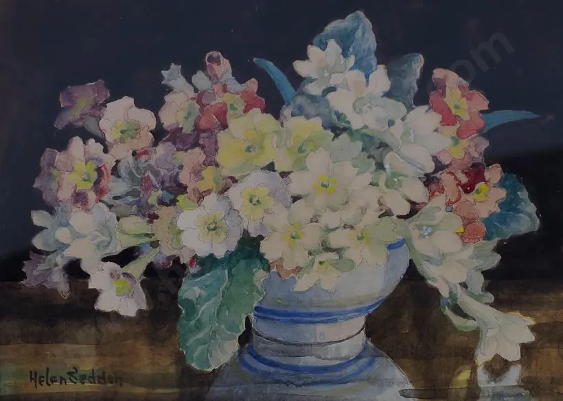 SEDDON, Helen (1925-1955) - Bowl of Flowers on Table Image 1++