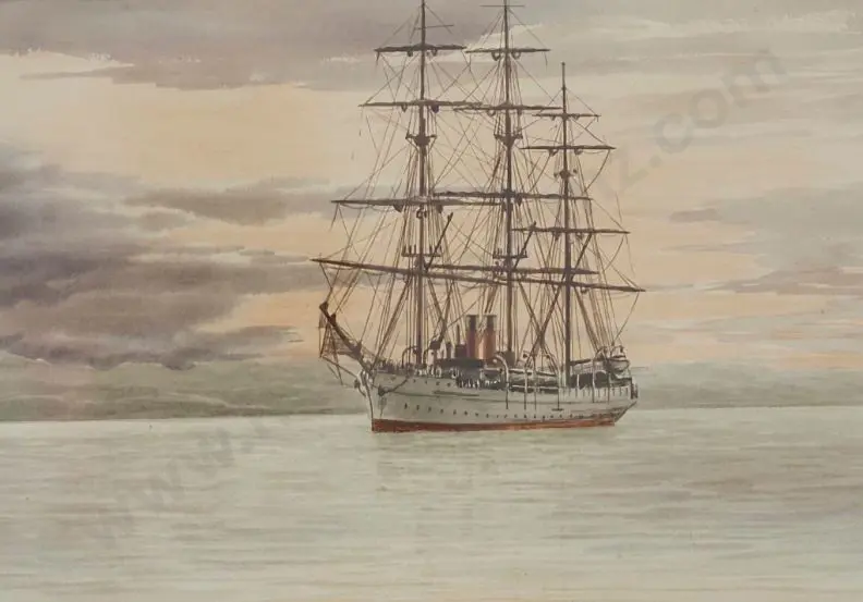 WATKIN, Eric Arthur (1895-1961) - Presidente Sarmiento - Fully rigged sailing ship - 1927 Image 1++