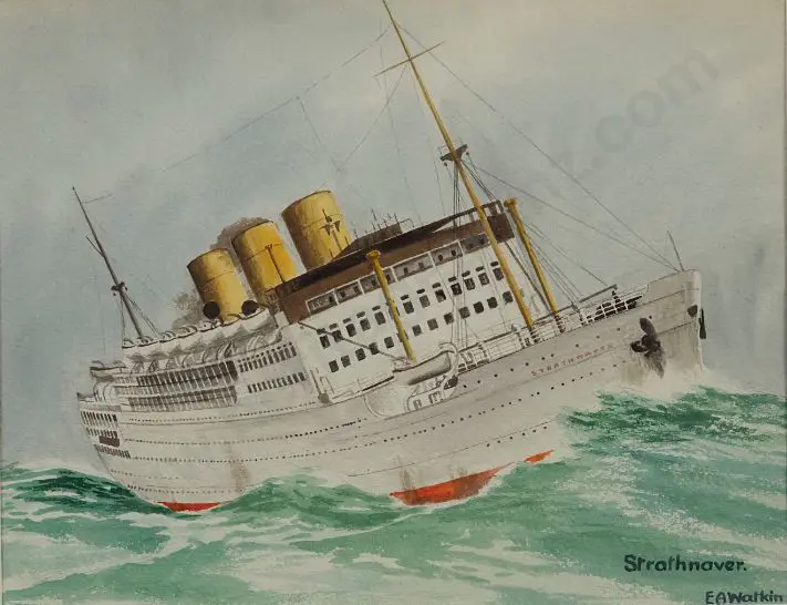 WATKIN, Eric Arthur (1895-1961) - SS Strathnaver Image 1++