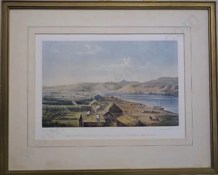 MEIN-SMITH, Captain William attrib. (1797-1869) - The Town of Petre on the Wanganui River - September 1841 Image 1++
