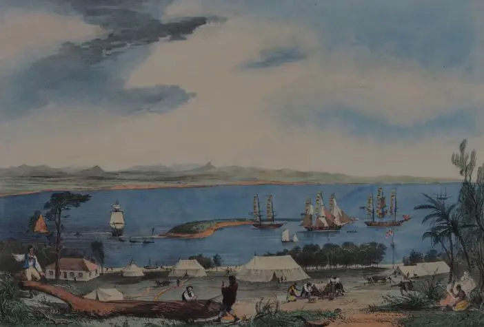 HEAPHY, Charles (1820-1881) - View of Nelson Haven in Tasman's Gulf -1 Image 1++
