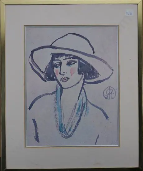 McINTYRE, Raymond (1879-1933) - Girl in a Broad-Brimmed Hat Image 1++