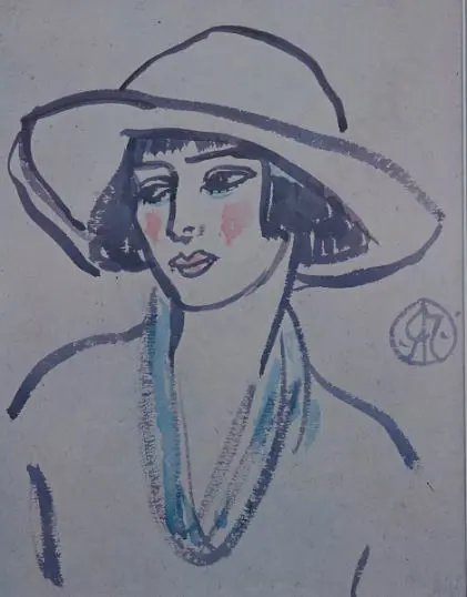 McINTYRE, Raymond (1879-1933) - Girl in a Broad-Brimmed Hat Image 1++