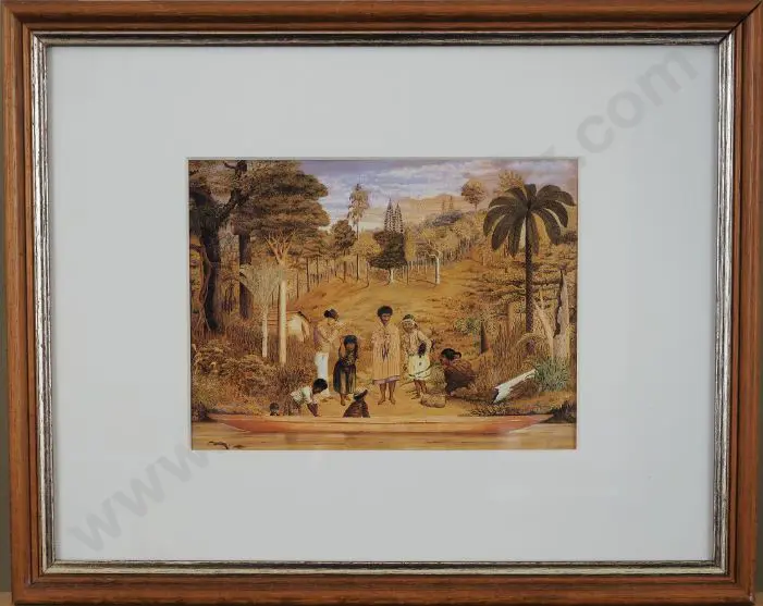 SYMONS, John (c.1832-1897) - Maori Group by a River c. 1865 Image 1++
