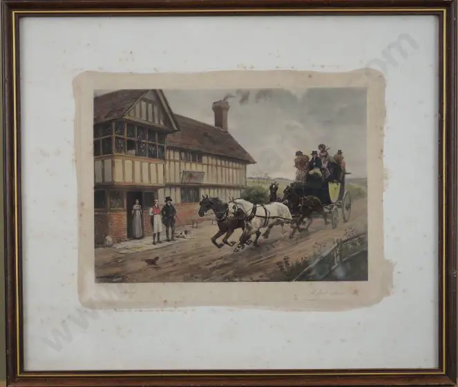 KILBURNE, Goodwin (1839-1924) - A Fast Stage - Handcoloured print dated 1899 Image 1++