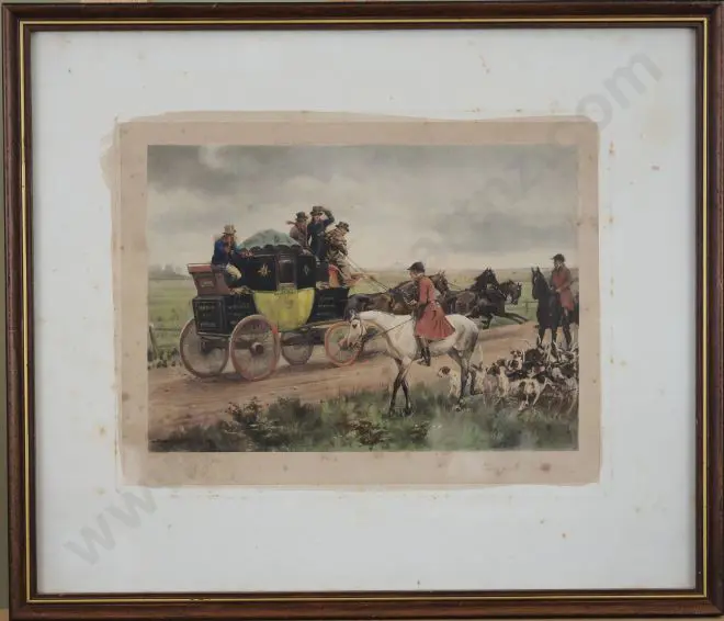 KILBURNE, Goodwin (1839-1924) - News from Town - Handcoloured print dated 1899 Image 1++