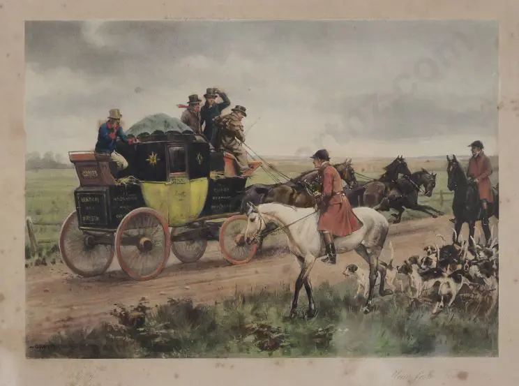 KILBURNE, Goodwin (1839-1924) - News from Town - Handcoloured print dated 1899 Image 1++