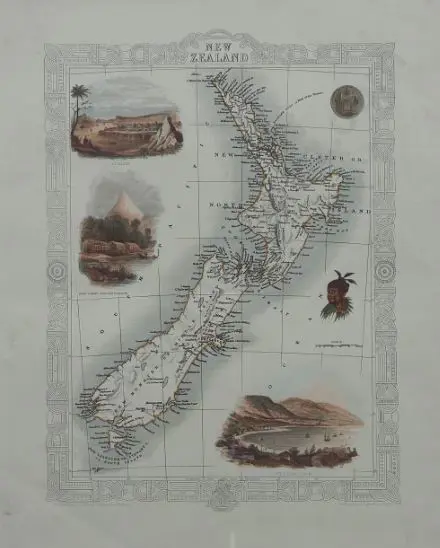 TALLIS, John (1817-1876) - Map of New Zealand c. 1840 Image 1++