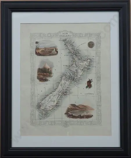 TALLIS, John (1817-1876) - Map of New Zealand c. 1840 Image 1++