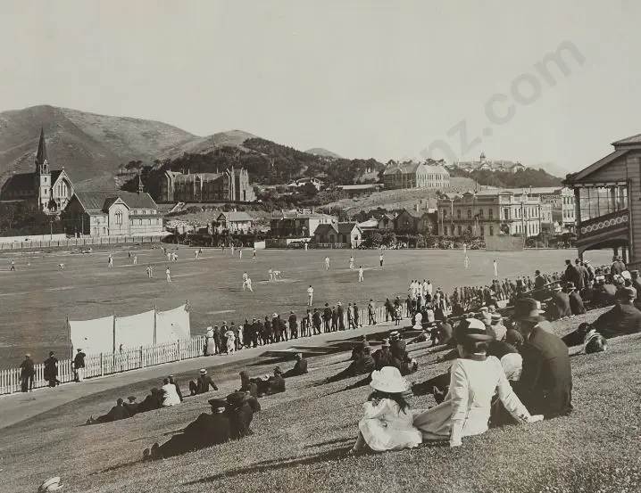 WELLINGTON Photo c. 1914 (Photographer unknown) - Cricket at the Basin Reserve, Wellington c.1914 Image 1++