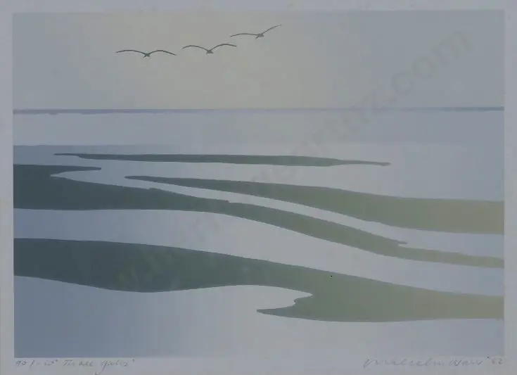 WARR, Malcolm (1939-) - Three Gulls Image 1++