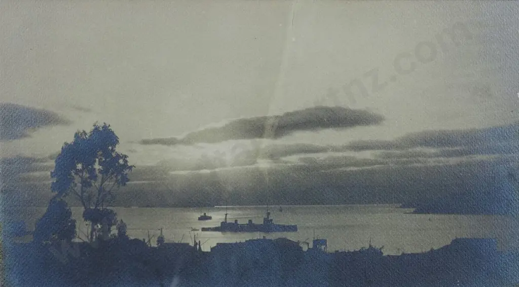 A11 - Unknown - HMS New Zealand in Wellington Harbour 12 April 1913 Image 1++