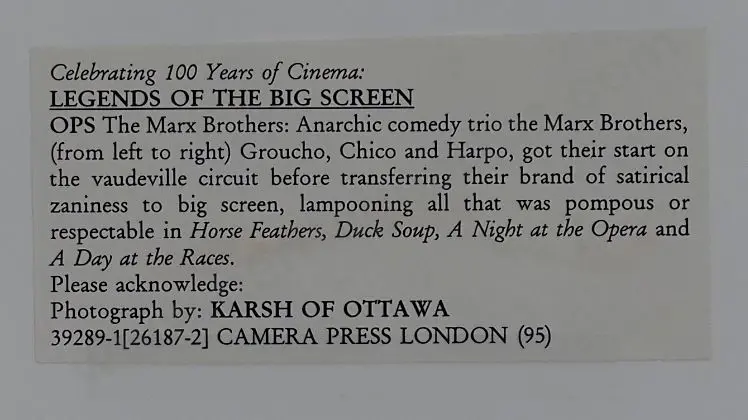 MARX Brothers - Photo by Karsh of Ottawa Image 1++
