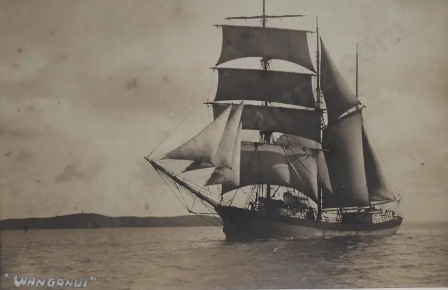 Sailing Ship 'Wanganui' -  c.1890 - Unknown Photographer - A38 - 19th Century Sailing Ship 'Wanganui' c.-1890 Image 1++