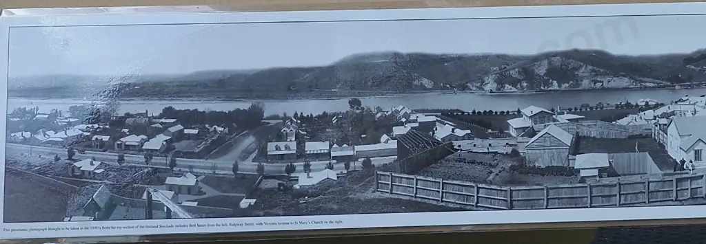 WANGANUI - A Panoramic Photo c.1890 - Panoramic View of Wanganui c.1890 Image 1++