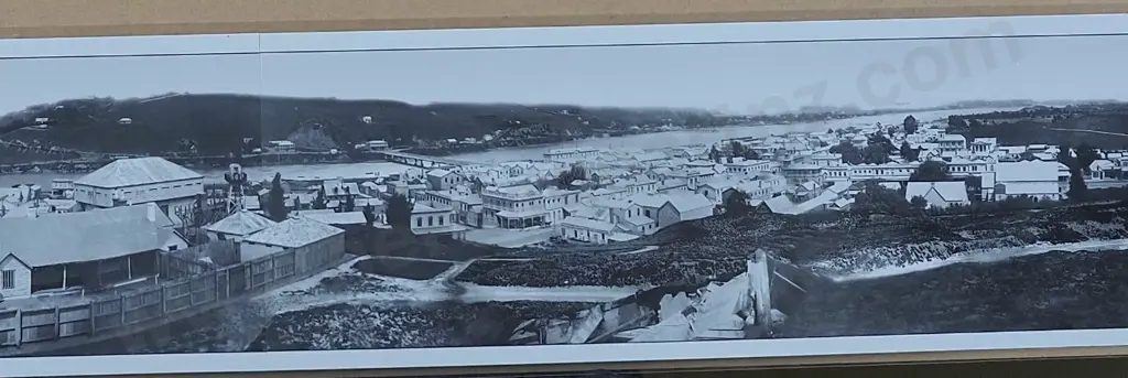 WANGANUI - A Panoramic Photo c.1890 - Panoramic View of Wanganui c.1890 Image 1++