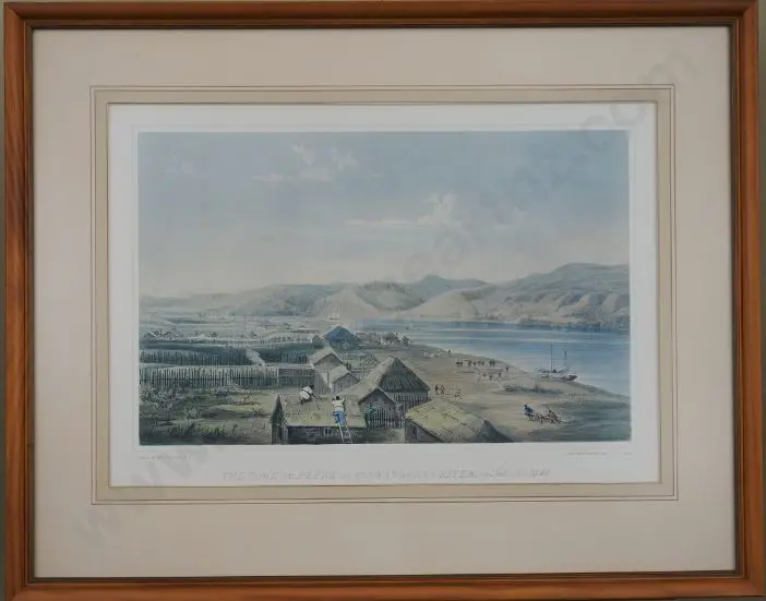 MEIN-SMITH, Captain William attrib. (1797-1869) - The Town of Petre on the Wanganui River - September 1841 Image 1++