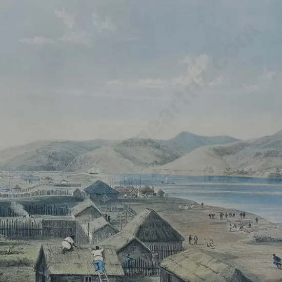 MEIN-SMITH, Captain William attrib. (1797-1869) - The Town of Petre on the Wanganui River - September 1841