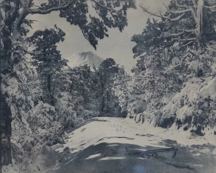 RISBERG, Carl (1903-1972) - "Winter's Charm" Road to Mount Ngauruhoe Image 1++