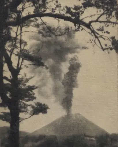 RISBERG, Carl (1903-1972) - Mount Ngauruhoe in Eruption c.1930 Image 1++